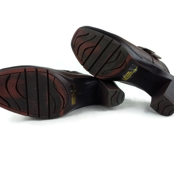 Clarks Bendables Brown Leather Clogs Buckle Size 7 - Picture 6 of 7
